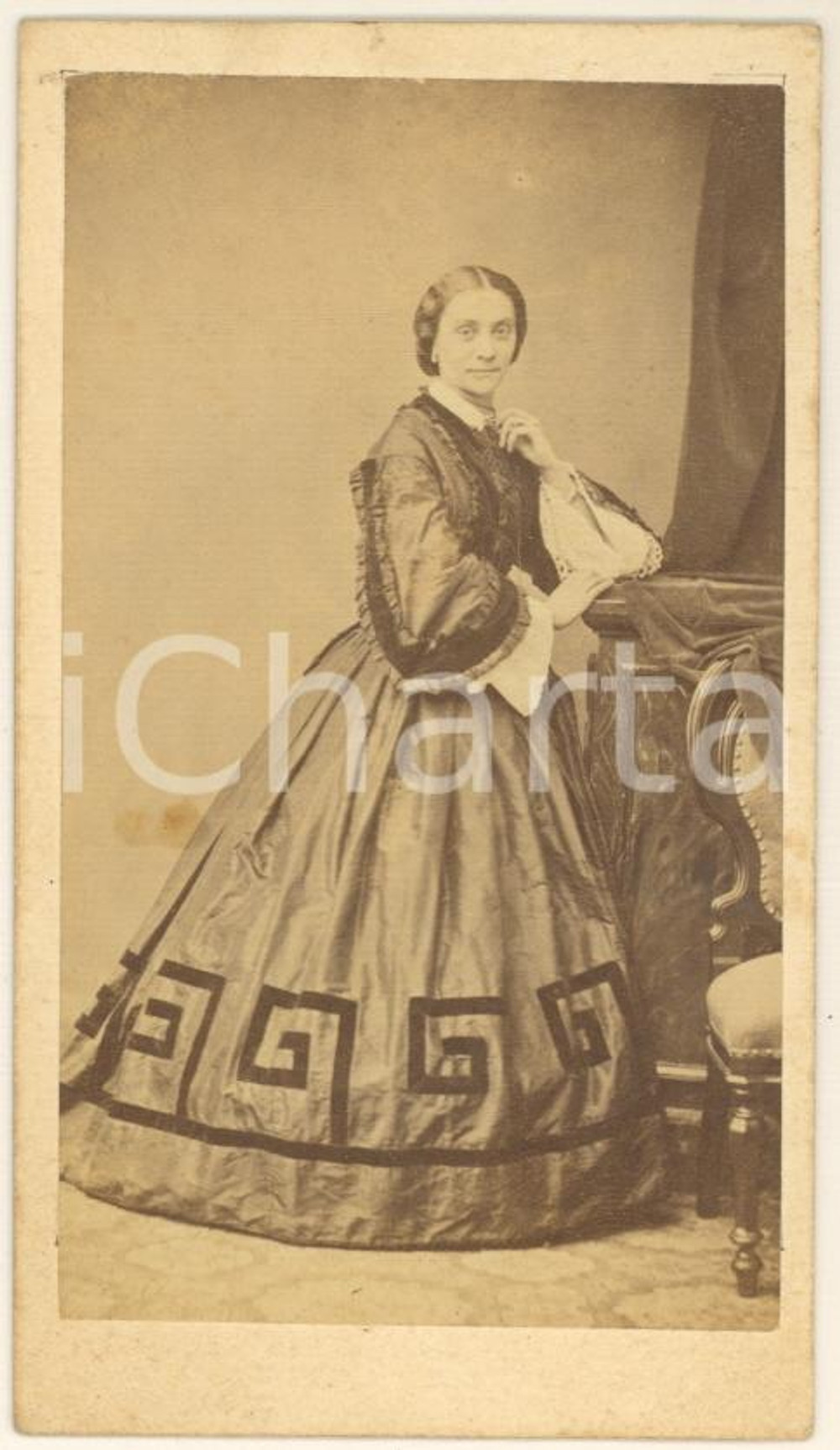 Fotografia d epoca originale 1870 ca MILANO Teodolinda PEDRONI FAGNOLA  Ritratto Foto DEROCHE & HEYLAND CDV 1