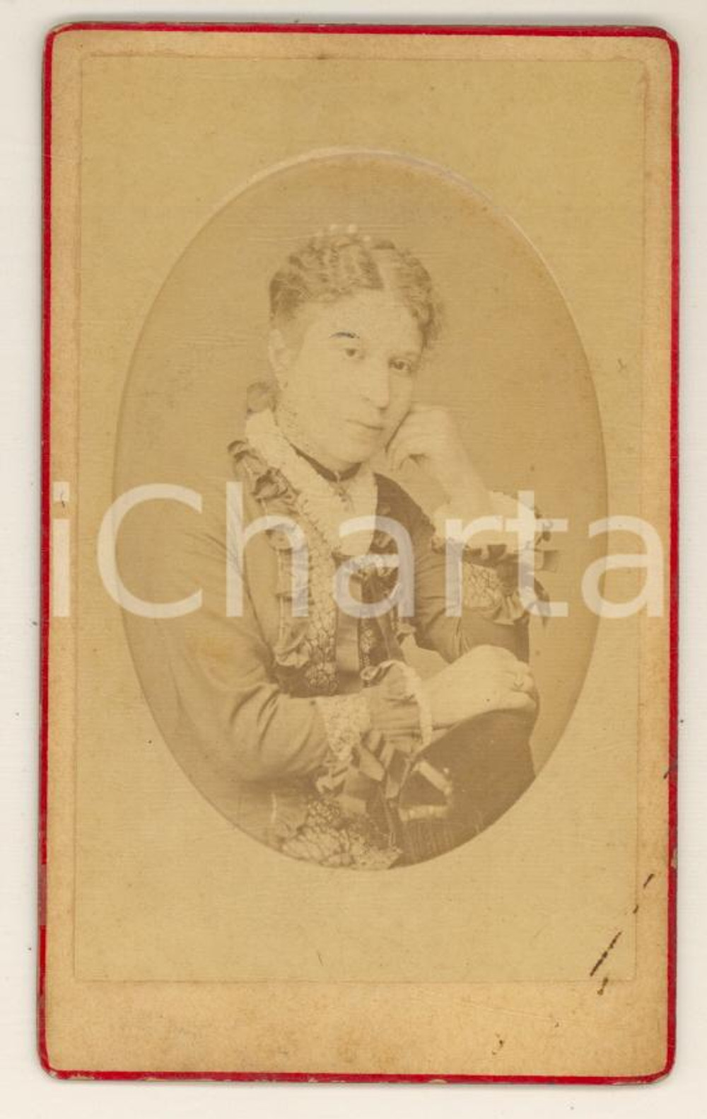 Fotografia d epoca originale 1880 ca COMO Natalina PUCCI della Bettola vicino a SARZANA Foto NESSI CDV 1