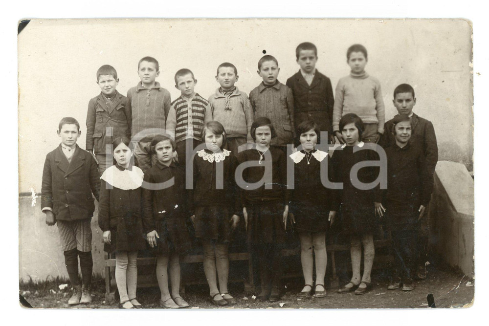 Fotografia d epoca originale 1930 ca CODEVILLA PV Foto di classe  III Elementare  14x9 cm 1