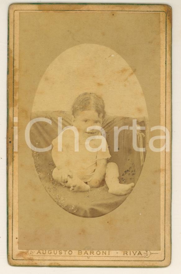 Fotografia d epoca originale 1880 ca RIVA DEL GARDA TN Elena SIDOLI bambina  Ritratto Foto BARONI 1
