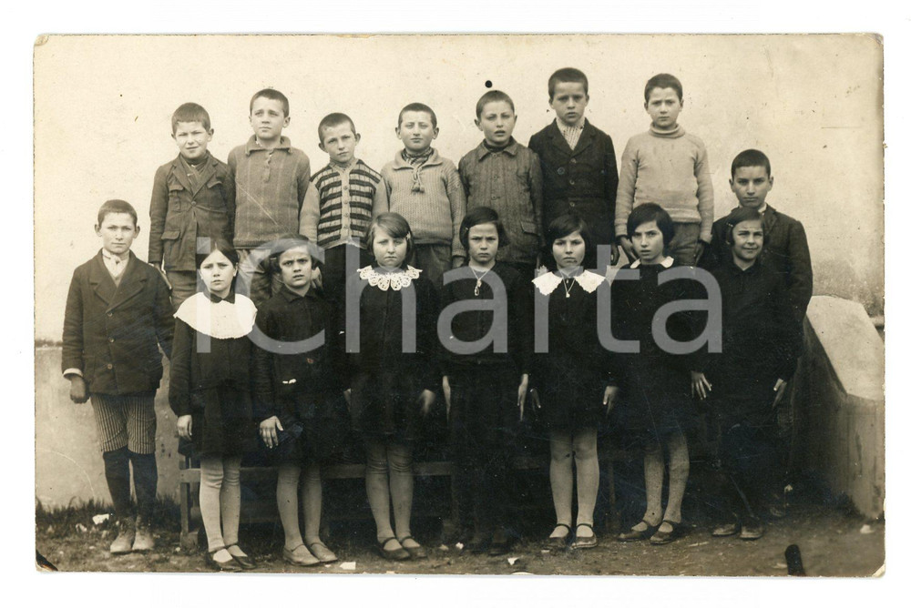 Fotografia d epoca originale 1930 ca CODEVILLA PV Foto di classe  III Elementare  14x9 cm 1 1