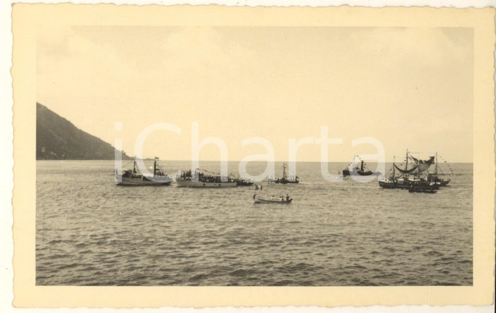Fotografia d epoca originale 1950 ca CAMOGLI Festa della STELLA MARIS Foto cartolina 14x9 cm 1