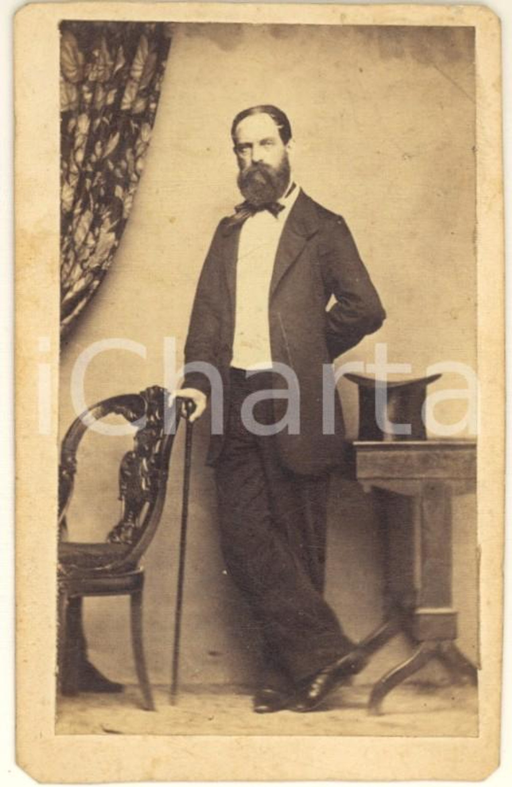 Fotografia d epoca originale 1870 ca VERONA Ing. Filippo MARI  Ritratto  Foto RIGATTO CDV 1