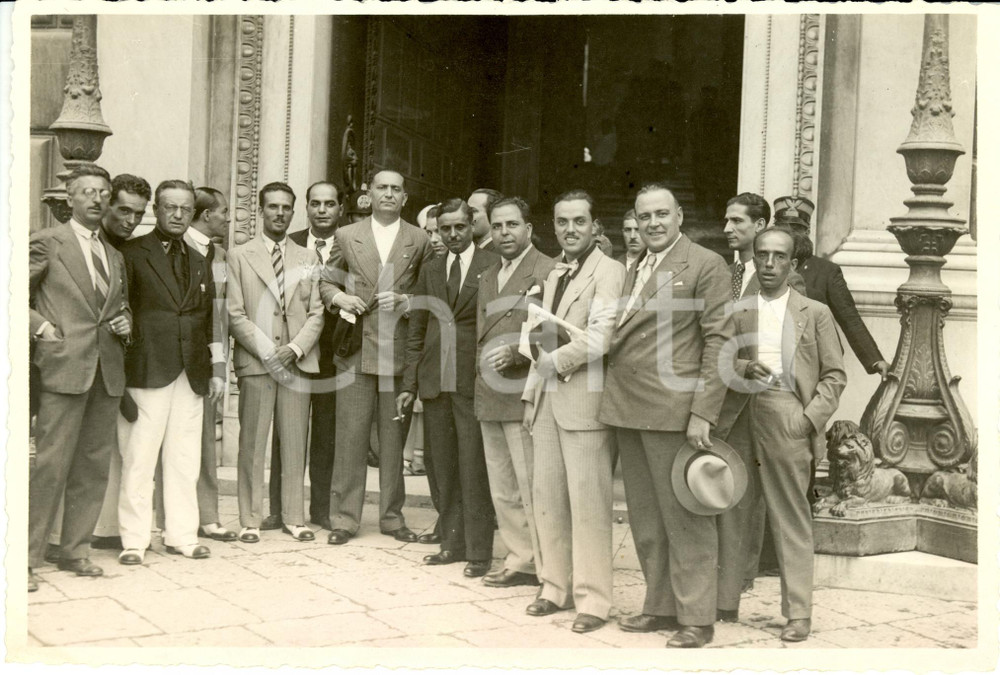 Fotografia d epoca originale 1933 PALERMO Crociere  Gerarchi milanesi in visita al Municipio Fotografia 1