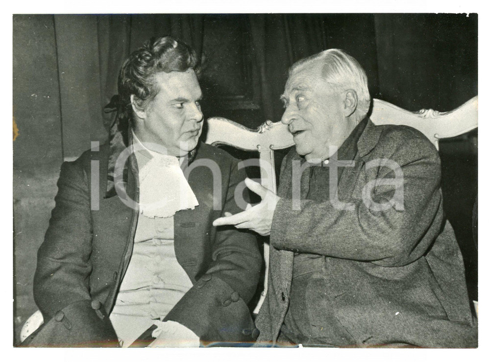 Fotografia d epoca originale 1970 ca ITALIA  TEATRO Cesco BASEGGIO Giorgio TADEO Foto 17x12 cm 1