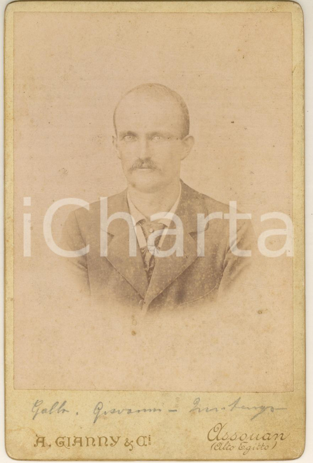 Fotografia d epoca originale 1900 ca ASSUAN EGITTO Giovanni GALLO  Ritratto Foto GIANNY 1