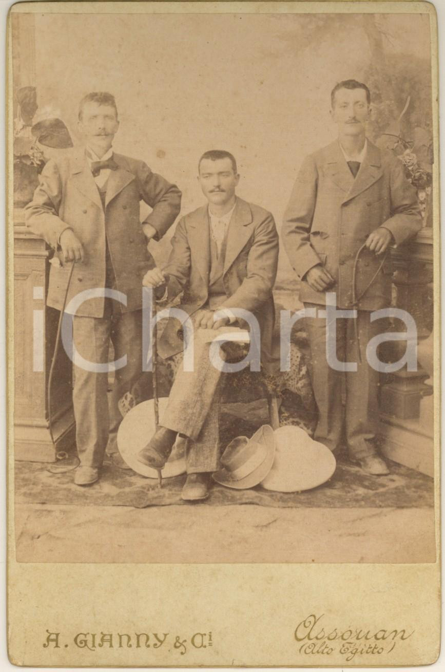 Fotografia d epoca originale 1900 ca ASSUAN EGITTO Famiglia GALLO  Ritratto Foto Achille GIANNY 1