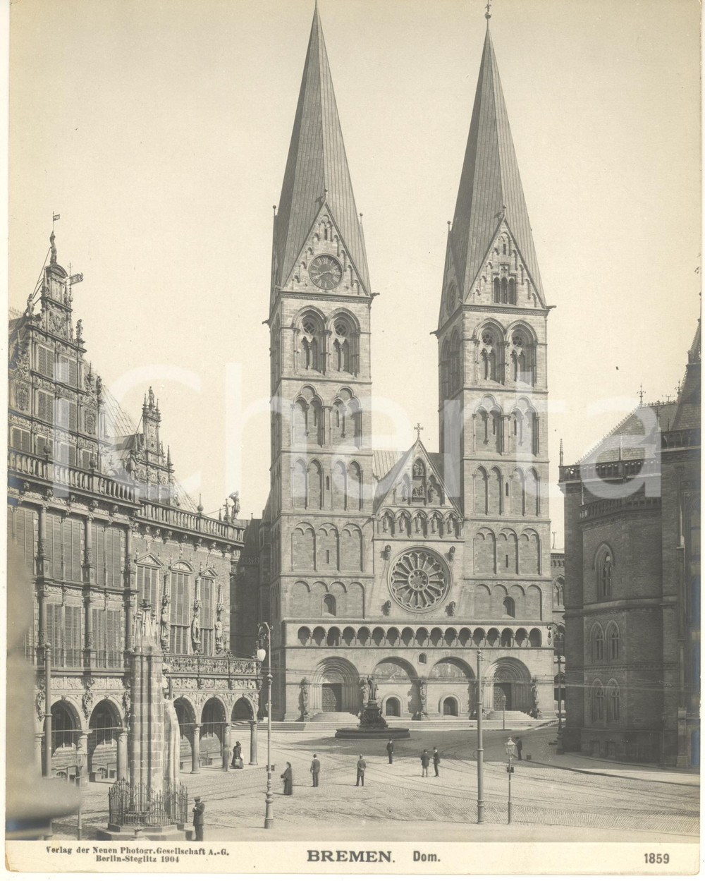 Fotografia d epoca originale 1904 BREMEN GERMANY Dom Fotografia ANIMATA n. 1859 2 1