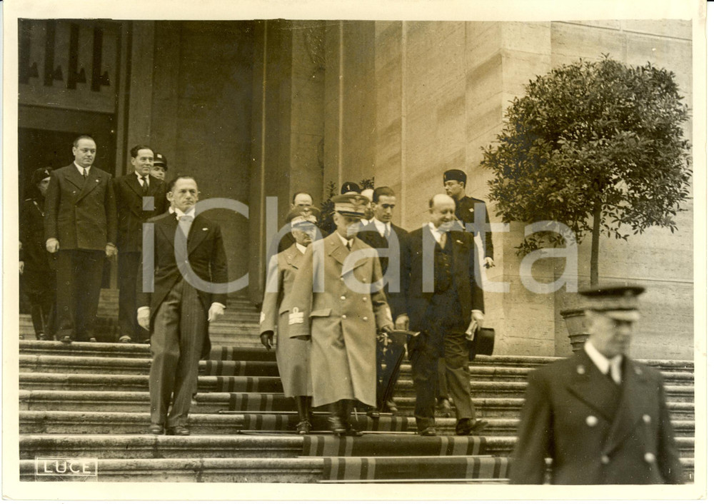 Fotografia d epoca originale 1937 ROMA Vittorio Emanuele III visita Mostra Augustea della Romanità Foto 1