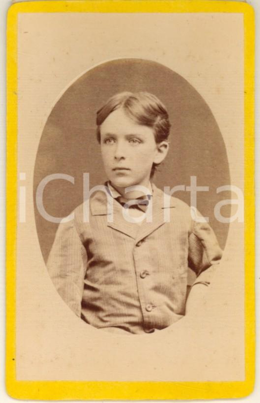 Fotografia d epoca originale 1875 ca MILANO  Giovane Gaetano BORSANI  Ritratto Foto PAGLIANO CDV 1