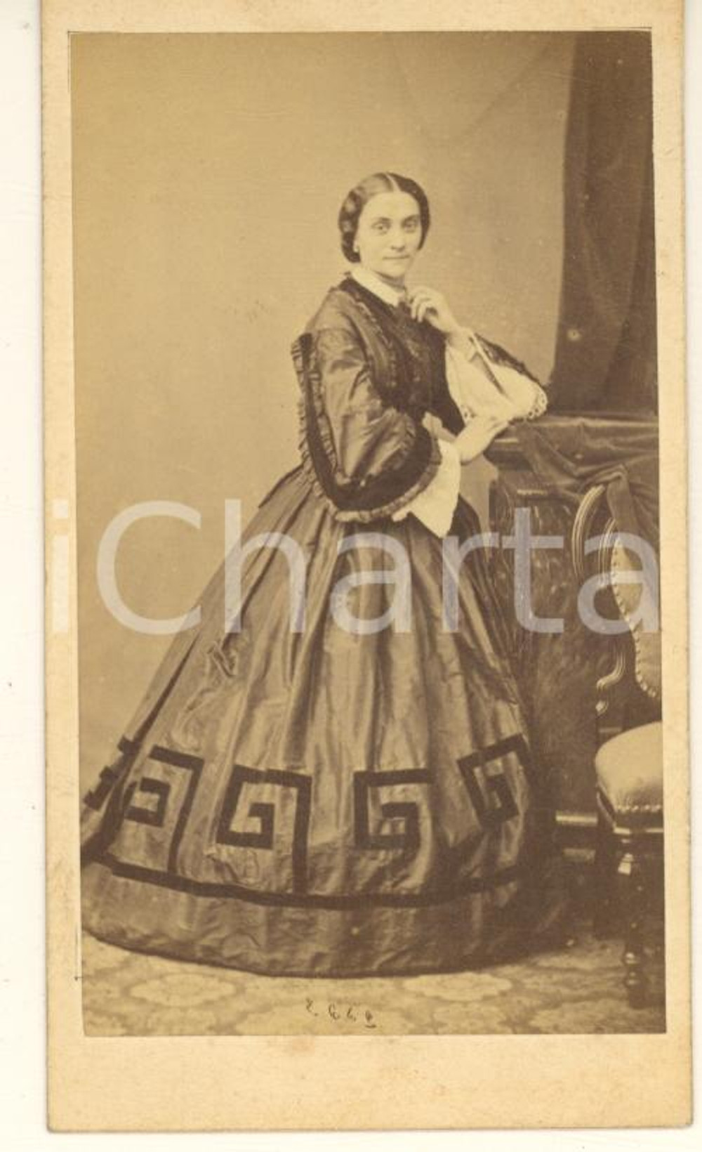 Fotografia d epoca originale 1870 ca MILANO Teodolinda PEDRONI FAGNOLA  Foto DEROCHE & HEYLAND CDV 1