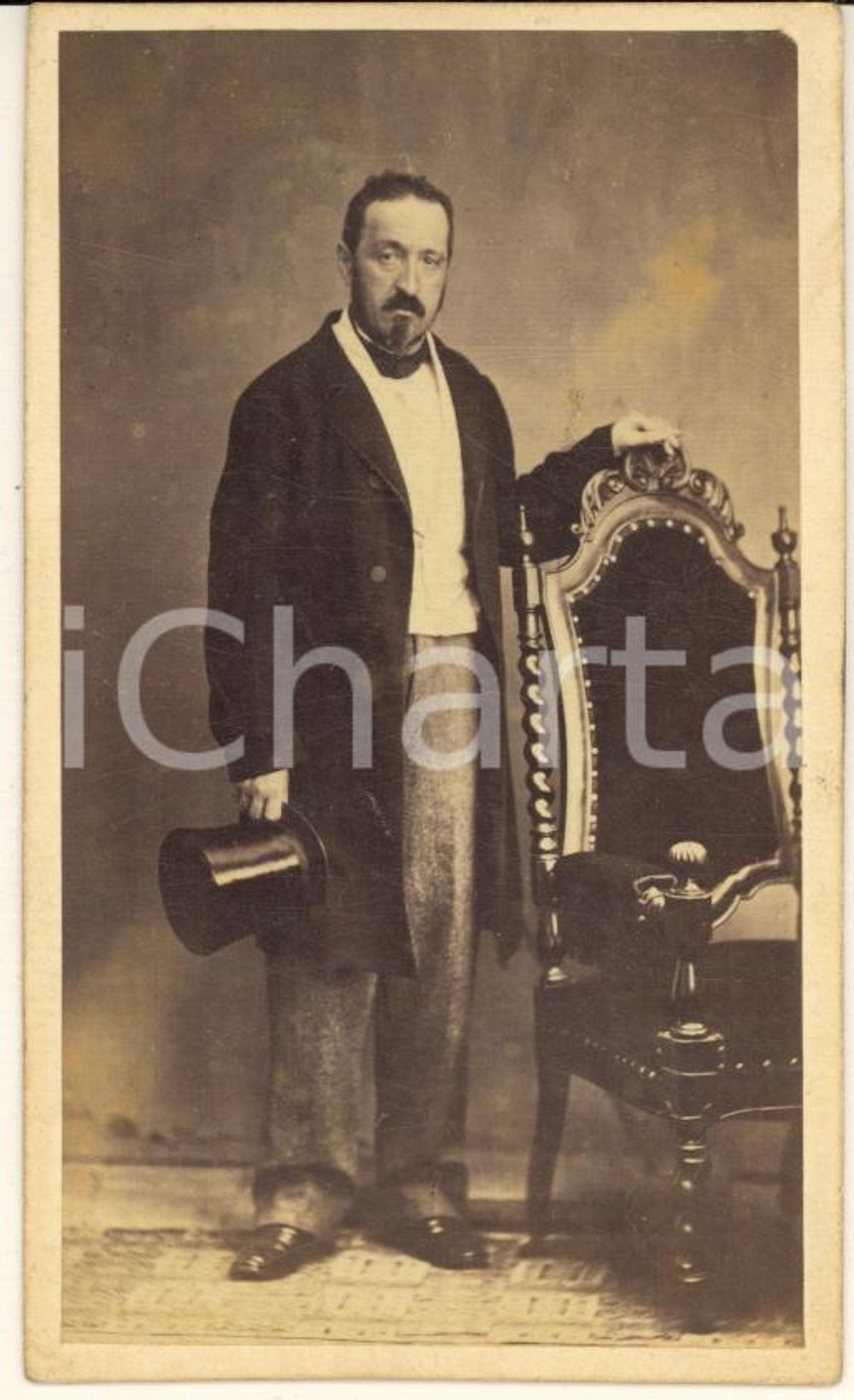 Fotografia d epoca originale 1870 ca MILANO Rag. Antonio ORRIGONI  Foto Carlo GUSBERTI CDV 1