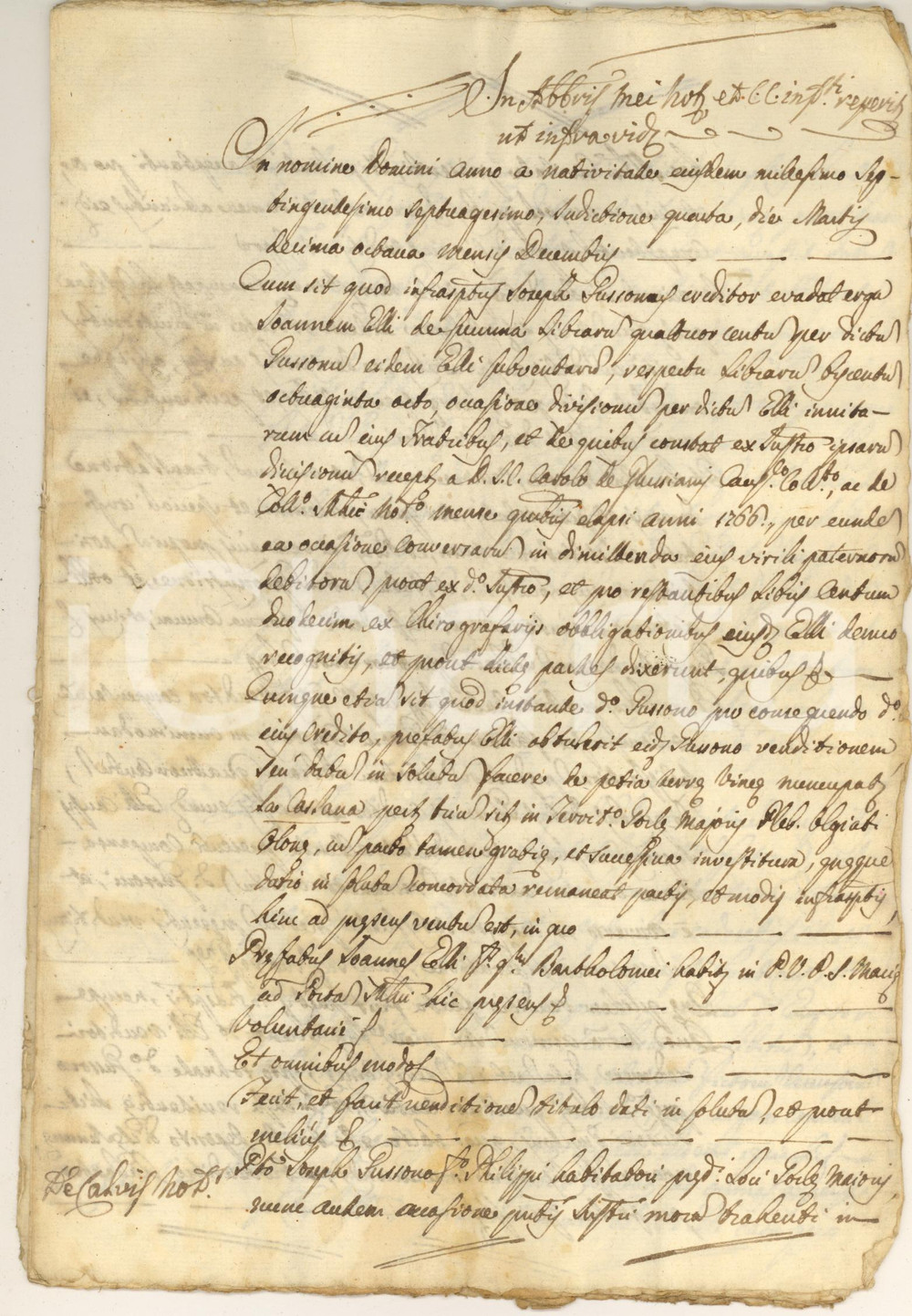 Documento originale, autentico 1770 OLGIATE OLONA VA Giovanni ELLI vende vigna a Giuseppe GUZZONI Manoscritto 1