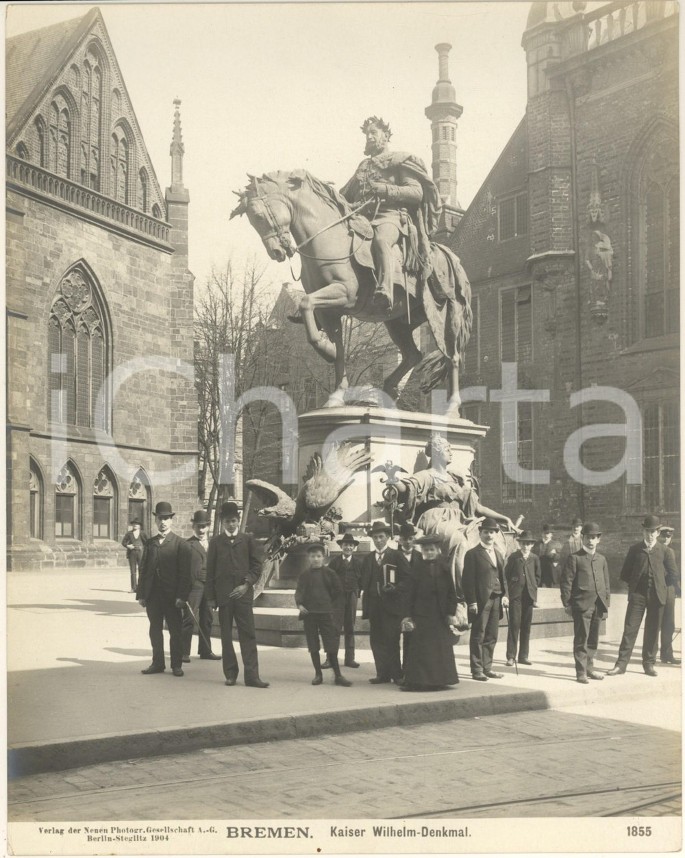 Fotografia d epoca originale 1904 BREMEN GERMANY Kaiser WilhelmDenkmal Fotografia ANIMATA n. 1855 1 1