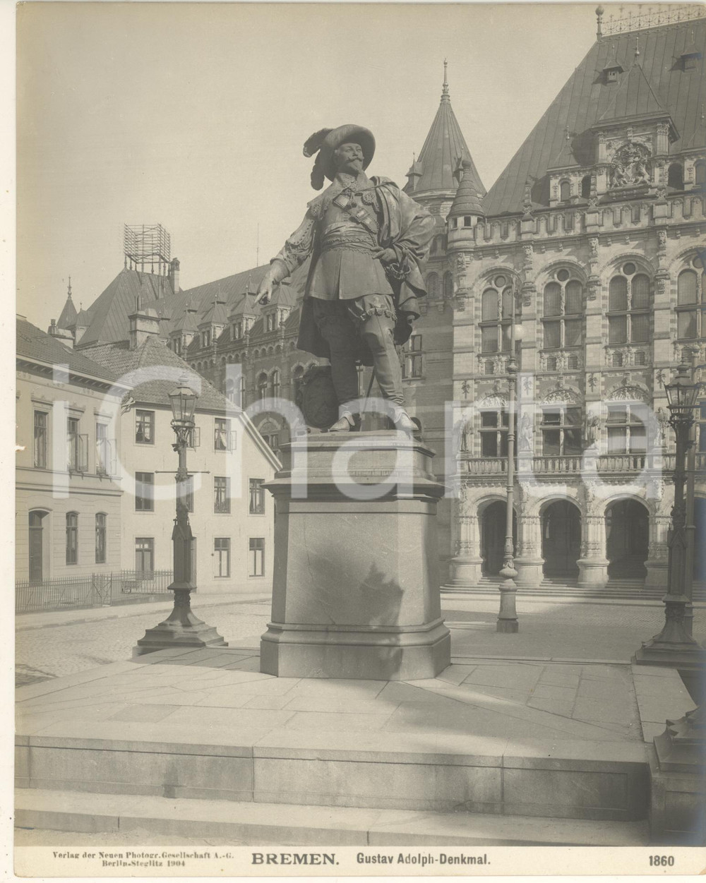 Fotografia d epoca originale 1904 BREMEN GERMANY Gustav Adolph  Denkmal Fotografia n. 1860 1 1
