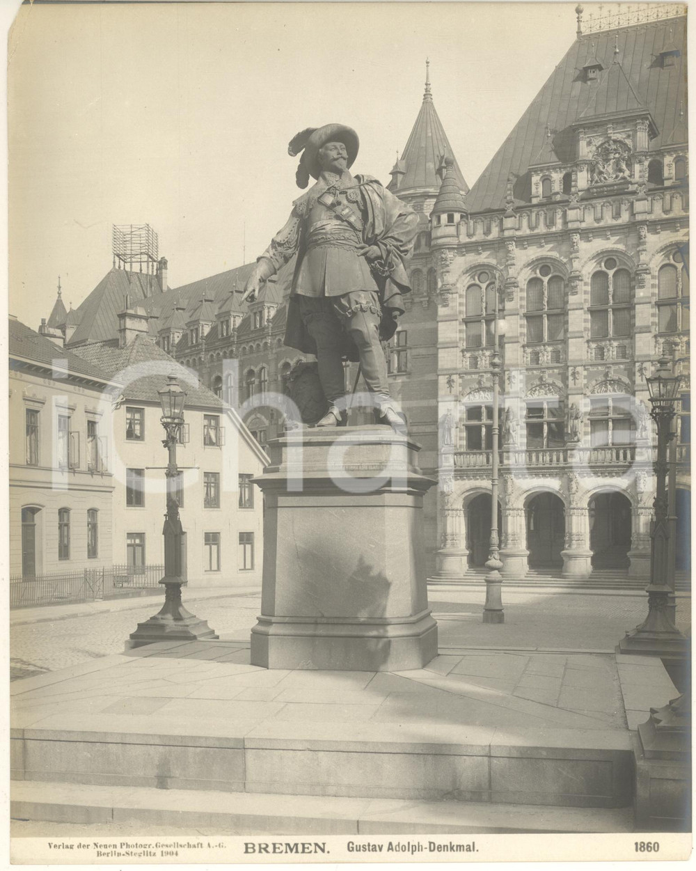 Fotografia d epoca originale 1904 BREMEN GERMANY Gustav Adolph  Denkmal Fotografia n. 1860 3 1