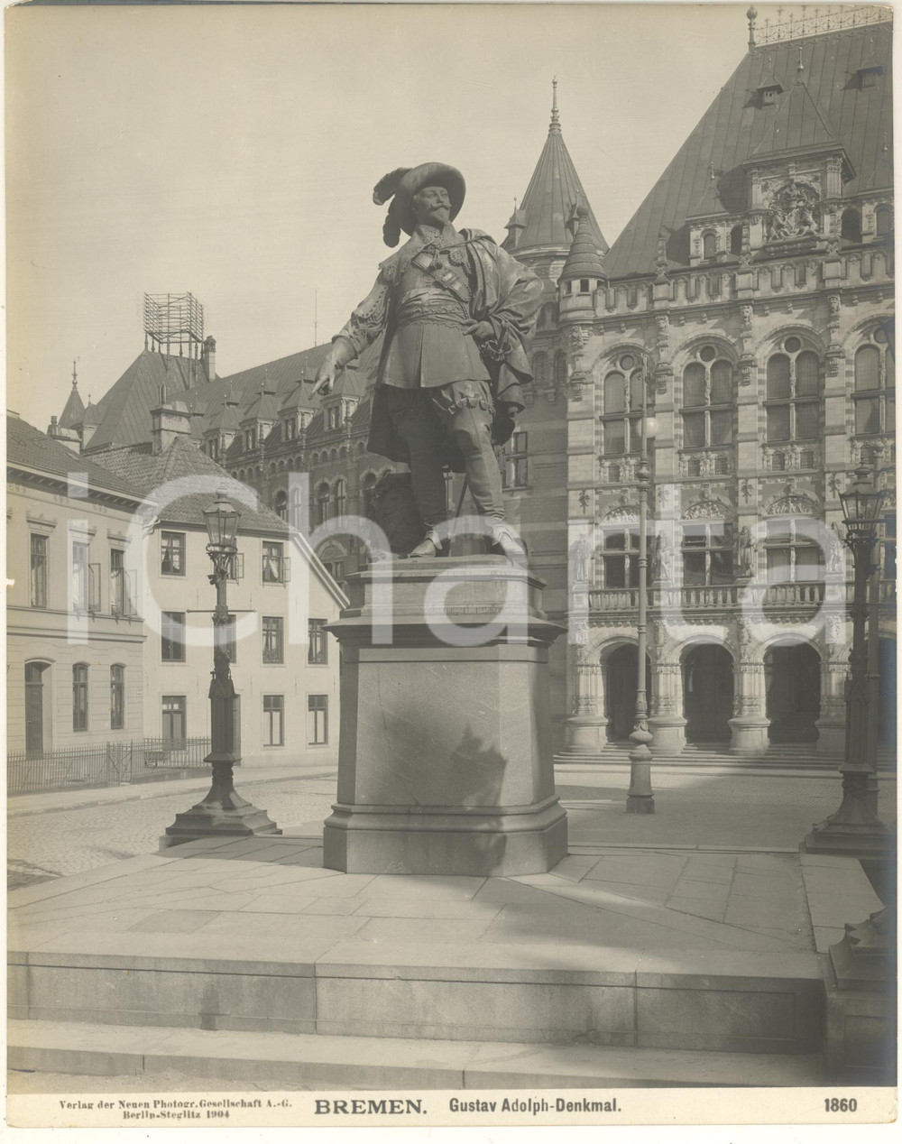 Fotografia d epoca originale 1904 BREMEN GERMANY Gustav Adolph  Denkmal Fotografia n. 1860 2 1