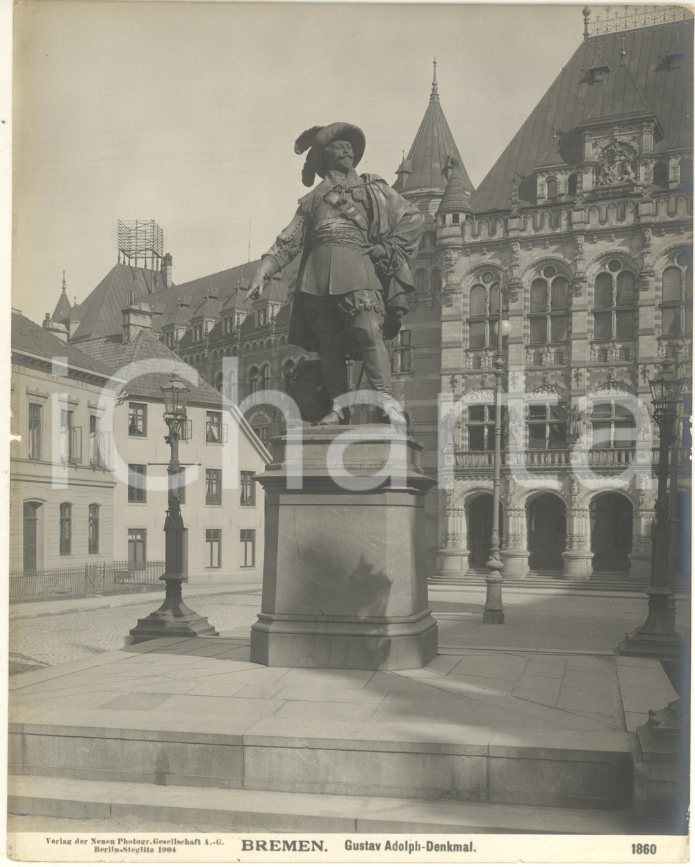 Fotografia d epoca originale 1904 BREMEN GERMANY Gustav Adolph  Denkmal Fotografia n. 1860 4 1