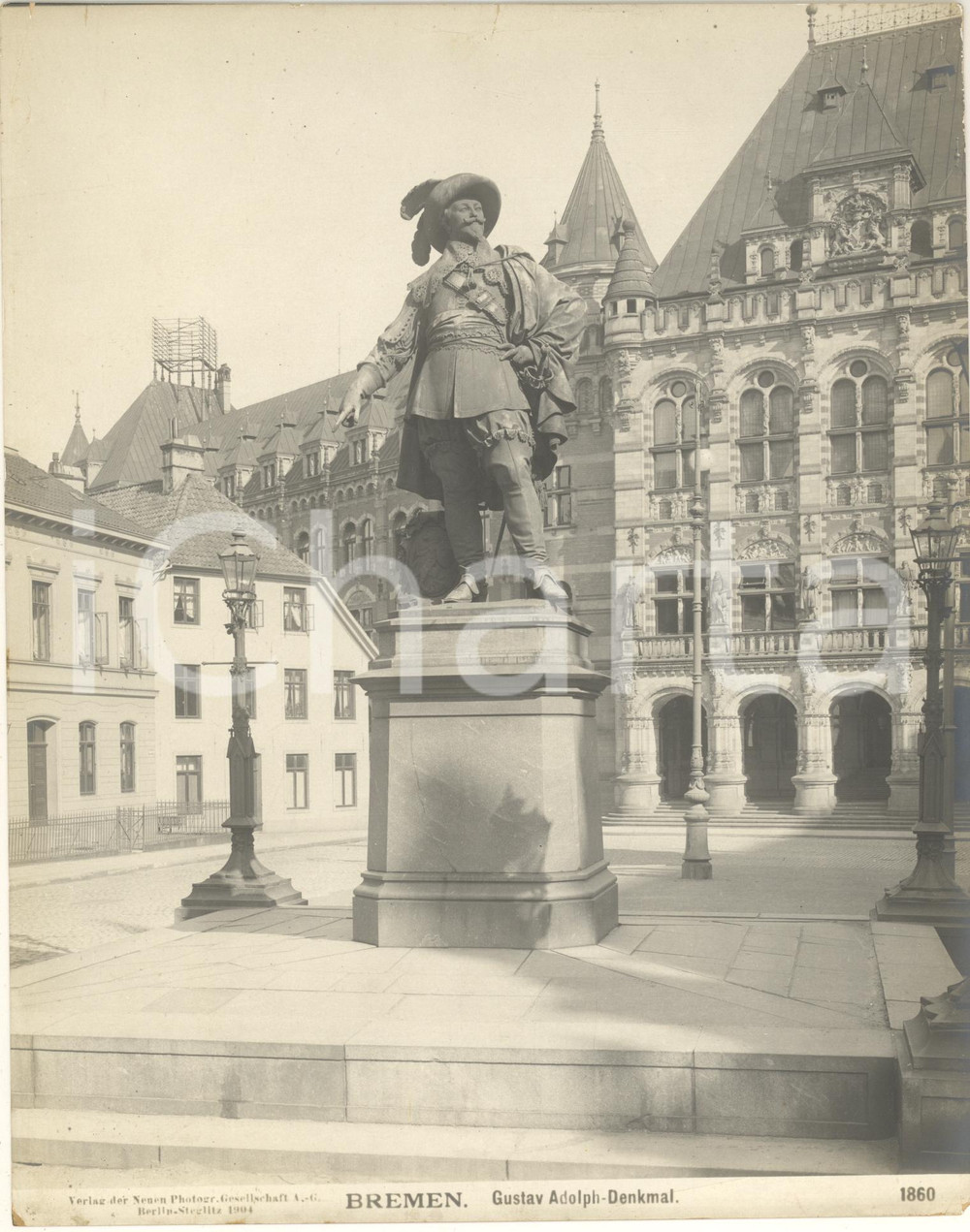 Fotografia d epoca originale 1904 BREMEN GERMANY Gustav Adolph  Denkmal Fotografia n. 1860 5 1
