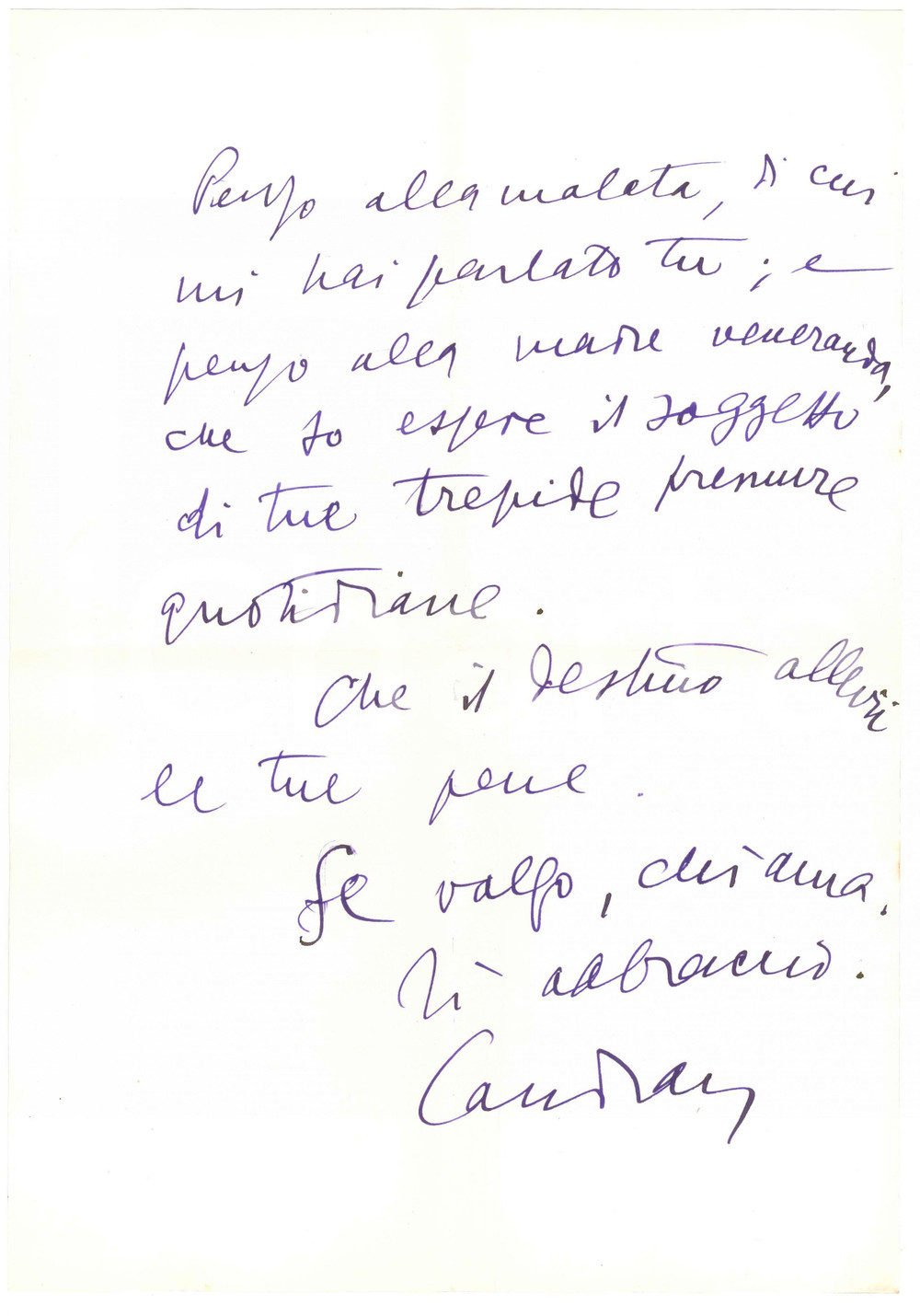 Autografo originale 1960 MILANO Aurelio CANDIAN  Lettera a un amico  Autografo 1