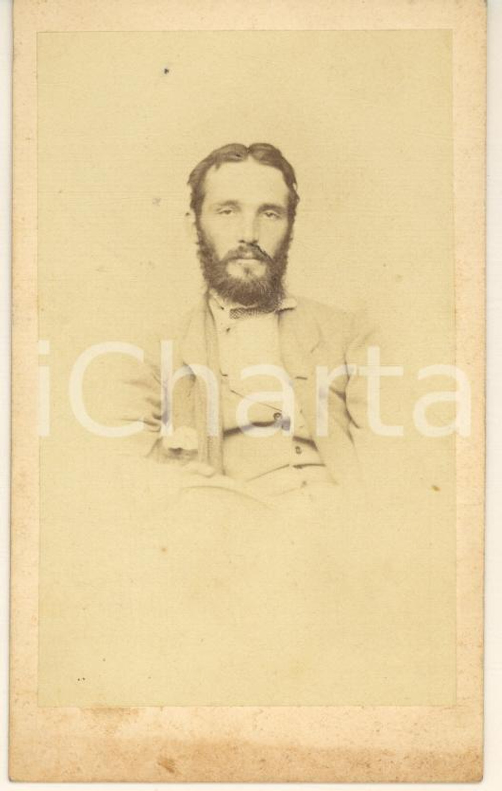 Fotografia d epoca originale 1866 MILANO Enrico SAVINI  Ritratto con dedica autografa Foto Tomaso POZZI CDV 1