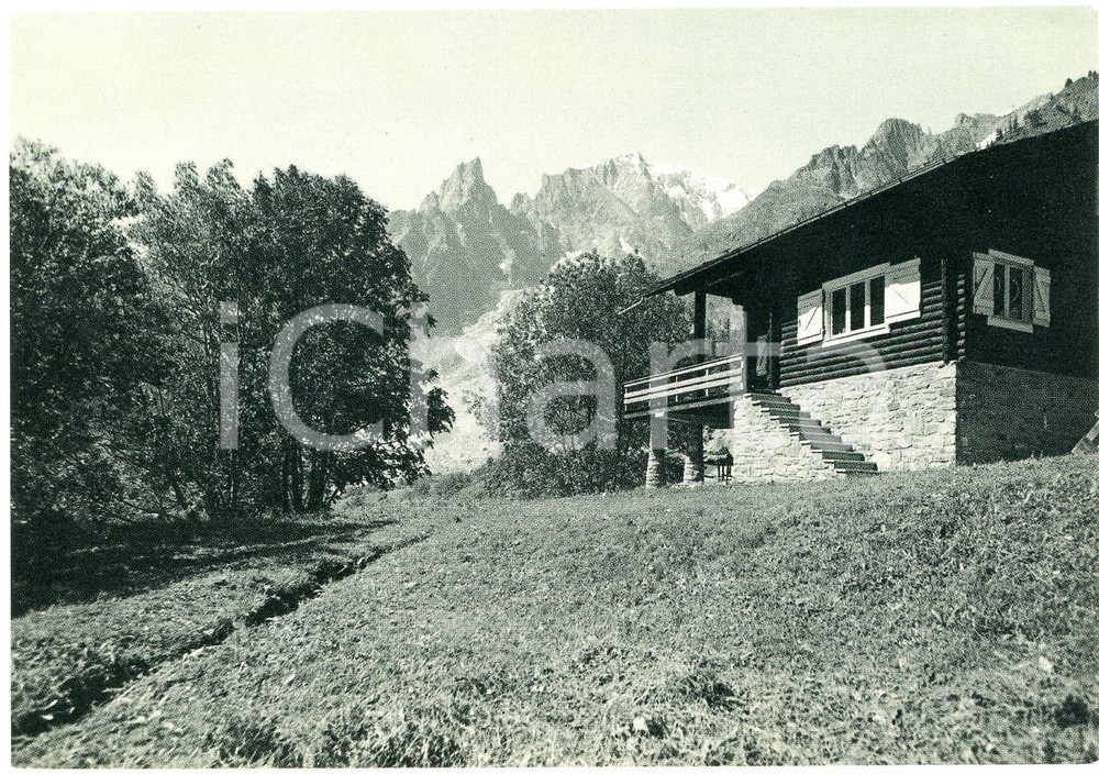 Cartolina originale da collezione 1960 ca COURMAYEUR  ENTREVES Aiguille Noire Peuterey MONT BLANC Cartolina 1