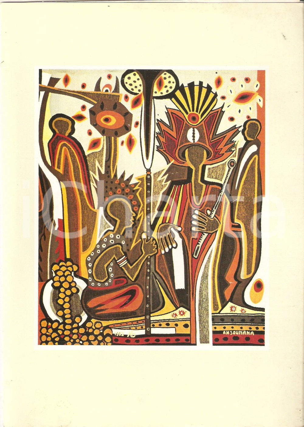 Oggetto da collezione cartaceo 1982 AIR AFRIQUE Menù pubblicitario ESCALE DE PARIS 16x22 cm 1