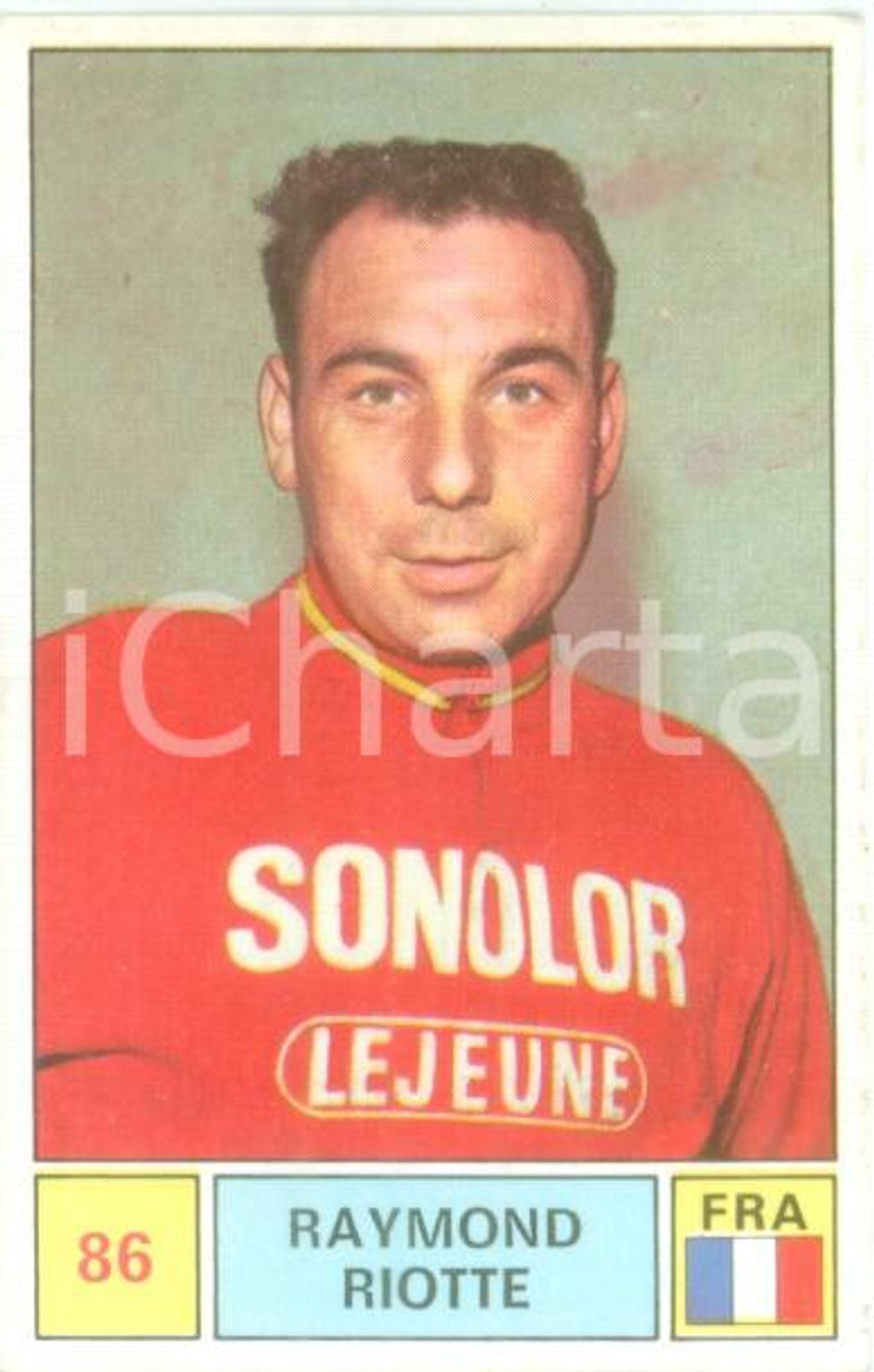 Oggetto da collezione cartaceo PANINI SPRINT 1971 Figurina Raymond RIOTTE n. 86 Ciclismo SONOLOR - LEJEUNE 2 1