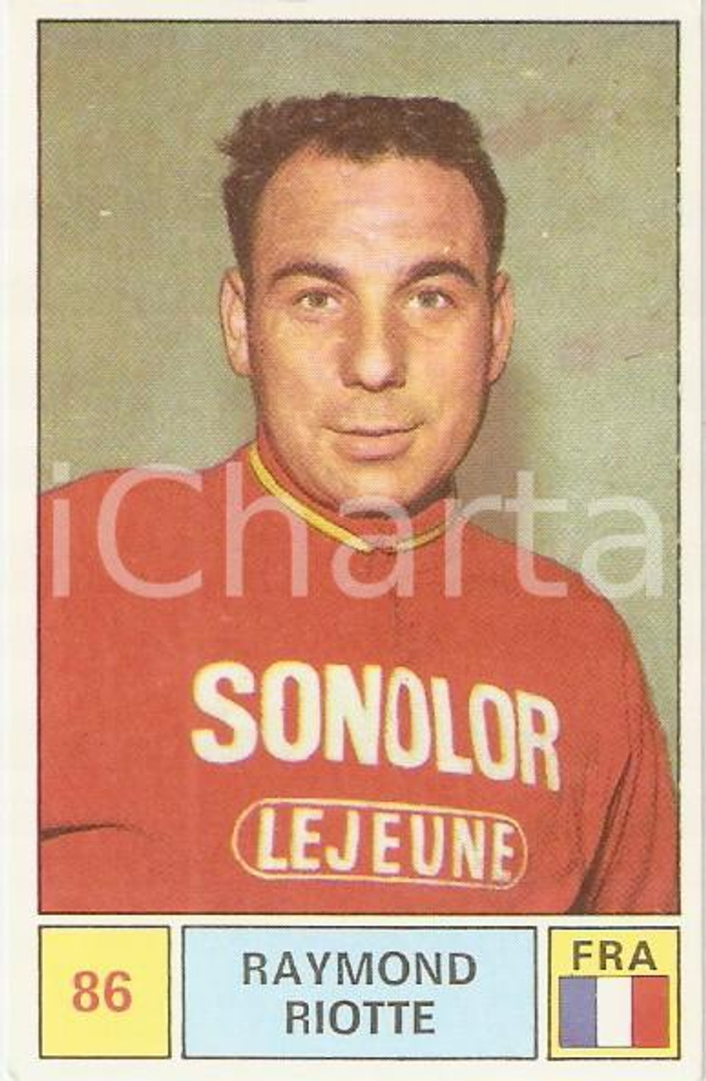 Oggetto da collezione cartaceo PANINI SPRINT 1971 Figurina Raymond RIOTTE n. 86 Ciclismo SONOLOR - LEJEUNE 3 1
