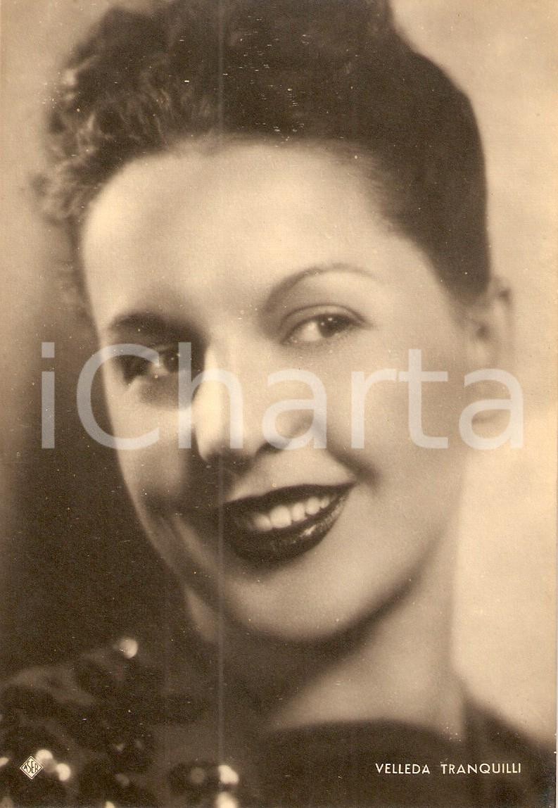 Cartolina originale da collezione 1940 ca CINEMA Ritratto Velleda TRANQUILLI Attrice Fotografia seriale ASER 1 1