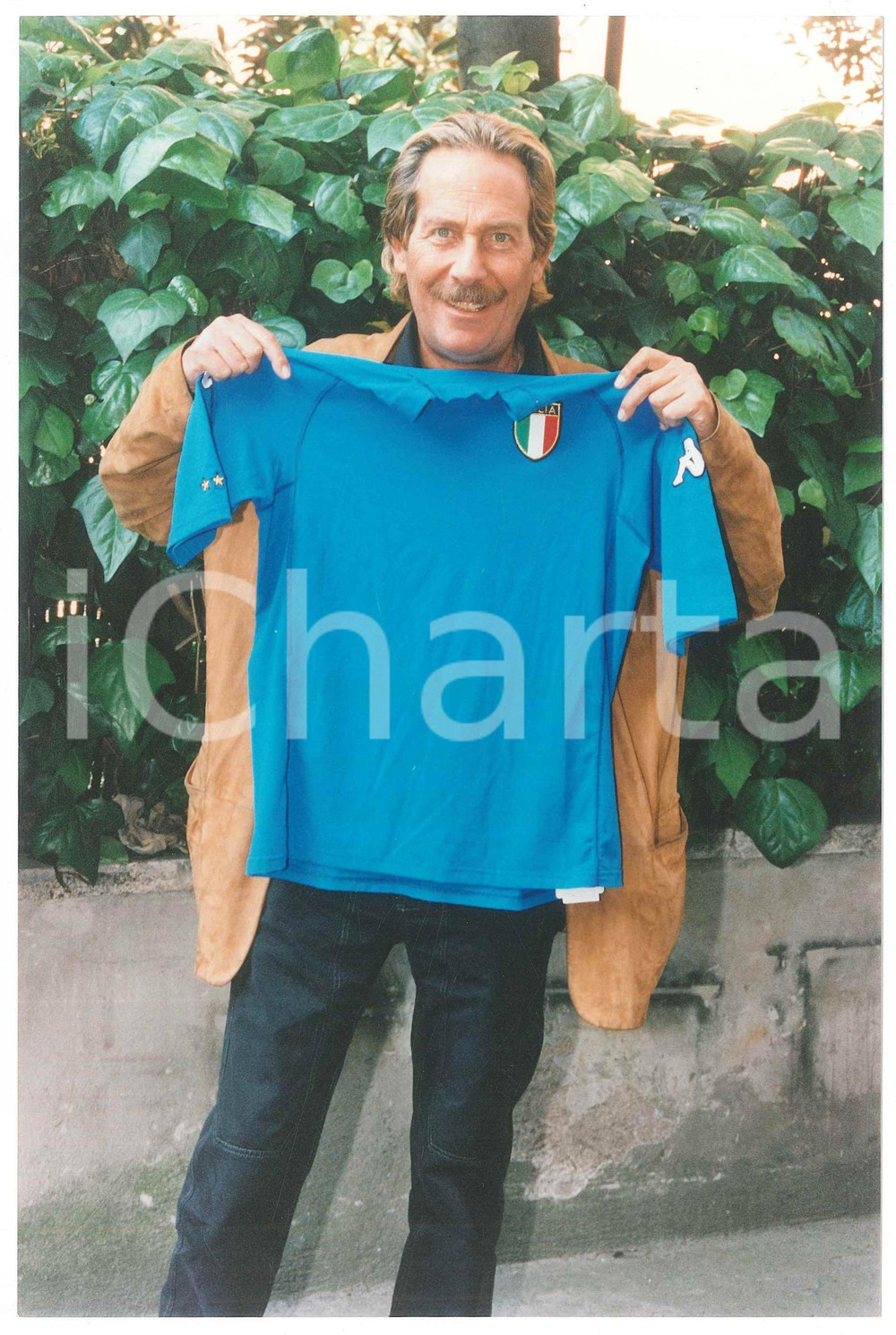Fotografia d epoca originale 2000 ca COSTUME Alberto CASTAGNA con la maglia della Nazionale di calcio Foto 1