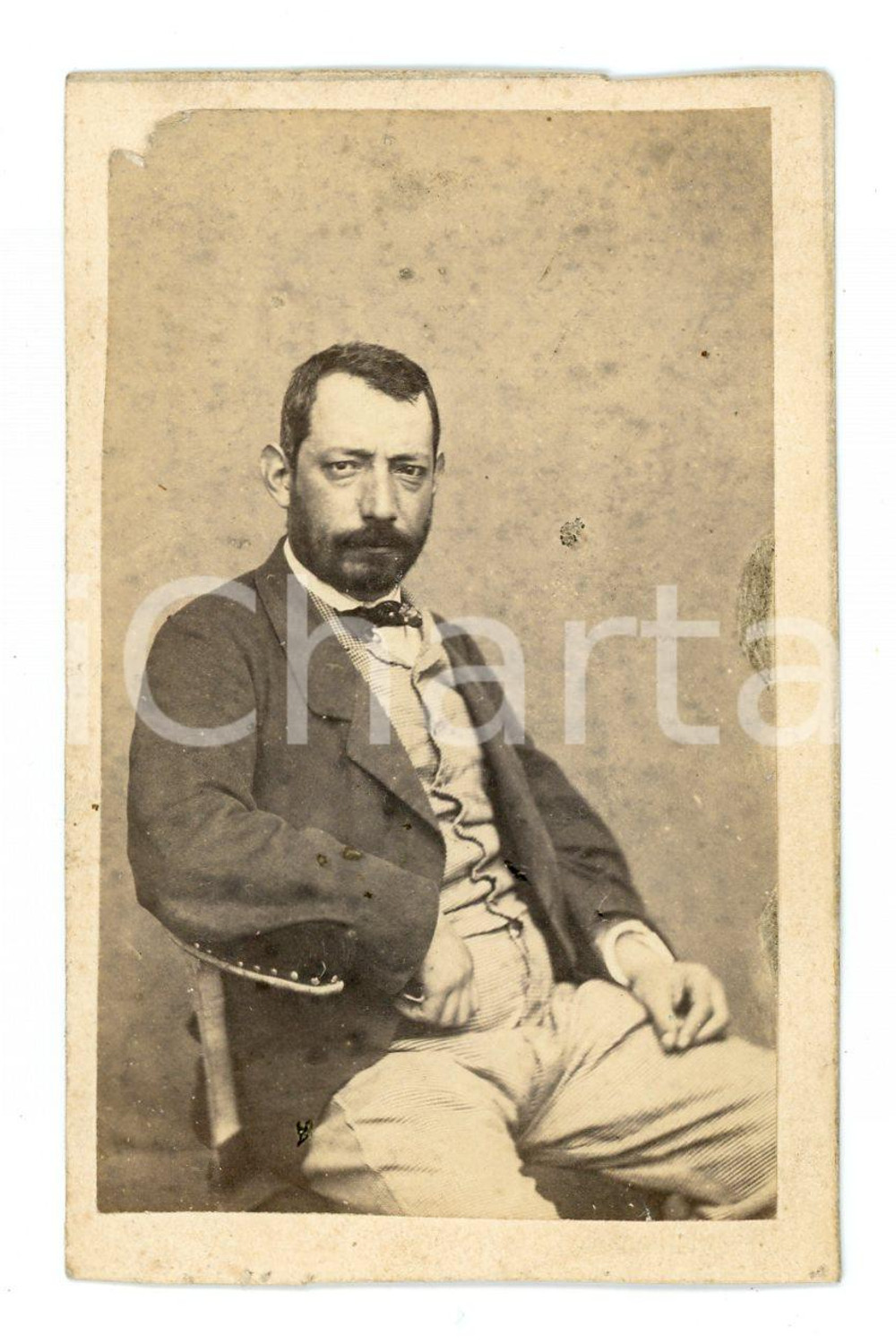 Fotografia d epoca originale 1900 ca ITALIA Ritratto di Augusto MARTINELLI  Foto CDV 6x10 cm 1