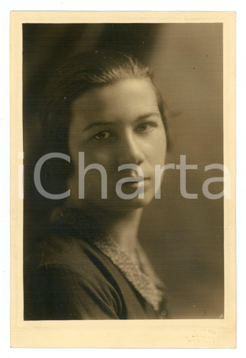 Fotografia d epoca originale 1928 TORINO Ritratto di Rosina CASELLI  Foto STUDIO ENEA MANGINI 11x16 cm 1
