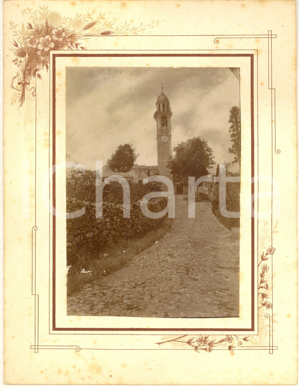 Fotografia d epoca originale 1915 ca GENOVA Chiesa  di S. Giorgio di BAVARI  Veduta Foto VINTAGE 20x26 1 1