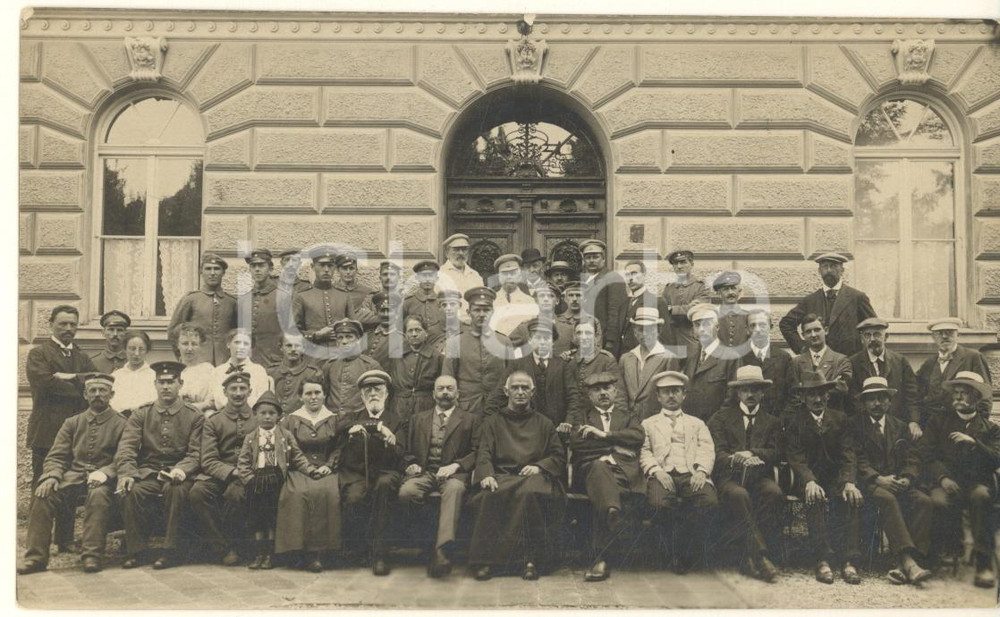 Fotografia d epoca originale 1917 WW1 MUNCHEN Ritratto di gruppo con ufficiali Foto cartolina 14x9 cm 1