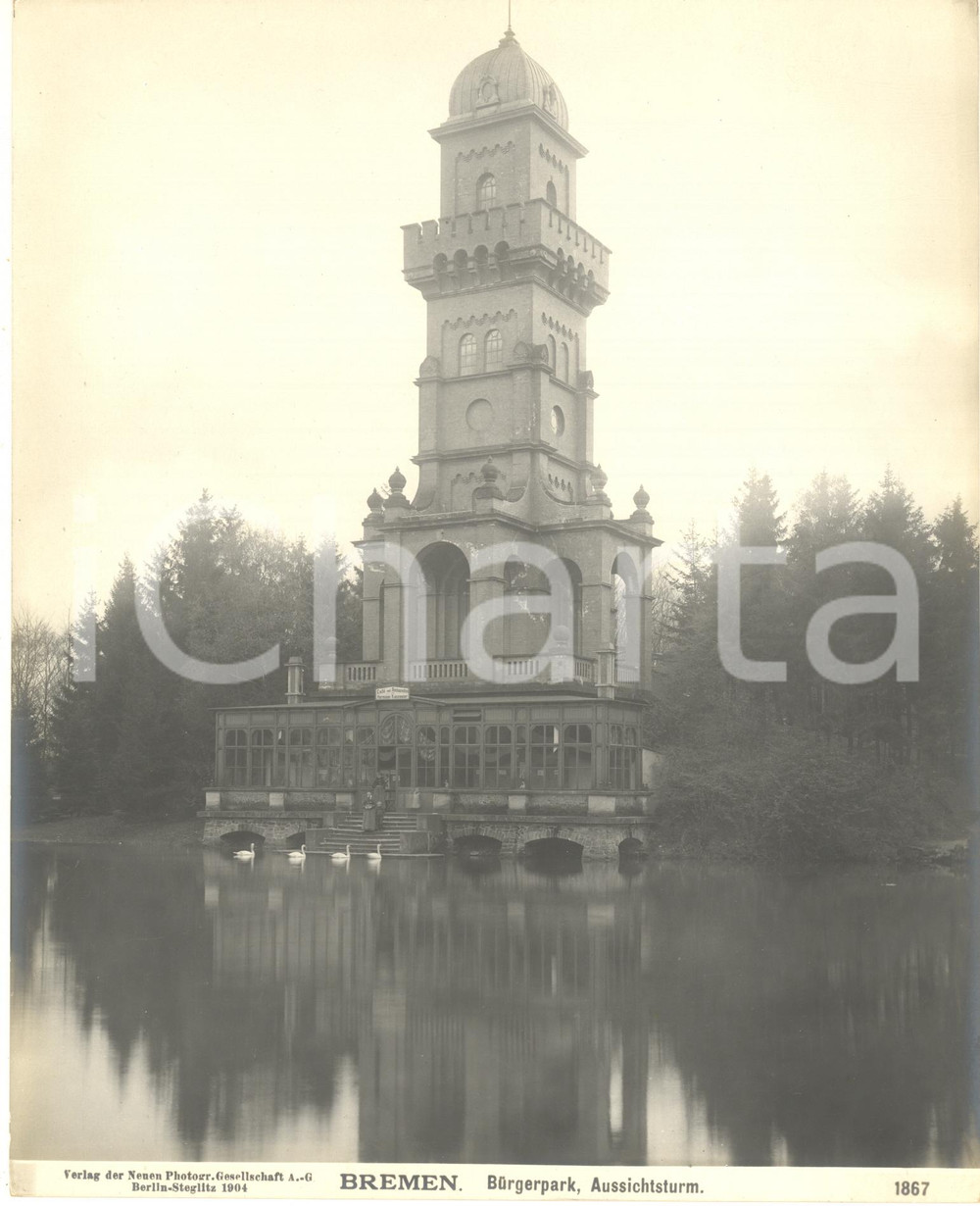 Fotografia d epoca originale 1904 BREMEN GERMANY Bürgerpark, Aussichtsturm Fotografia n. 1867 1 1