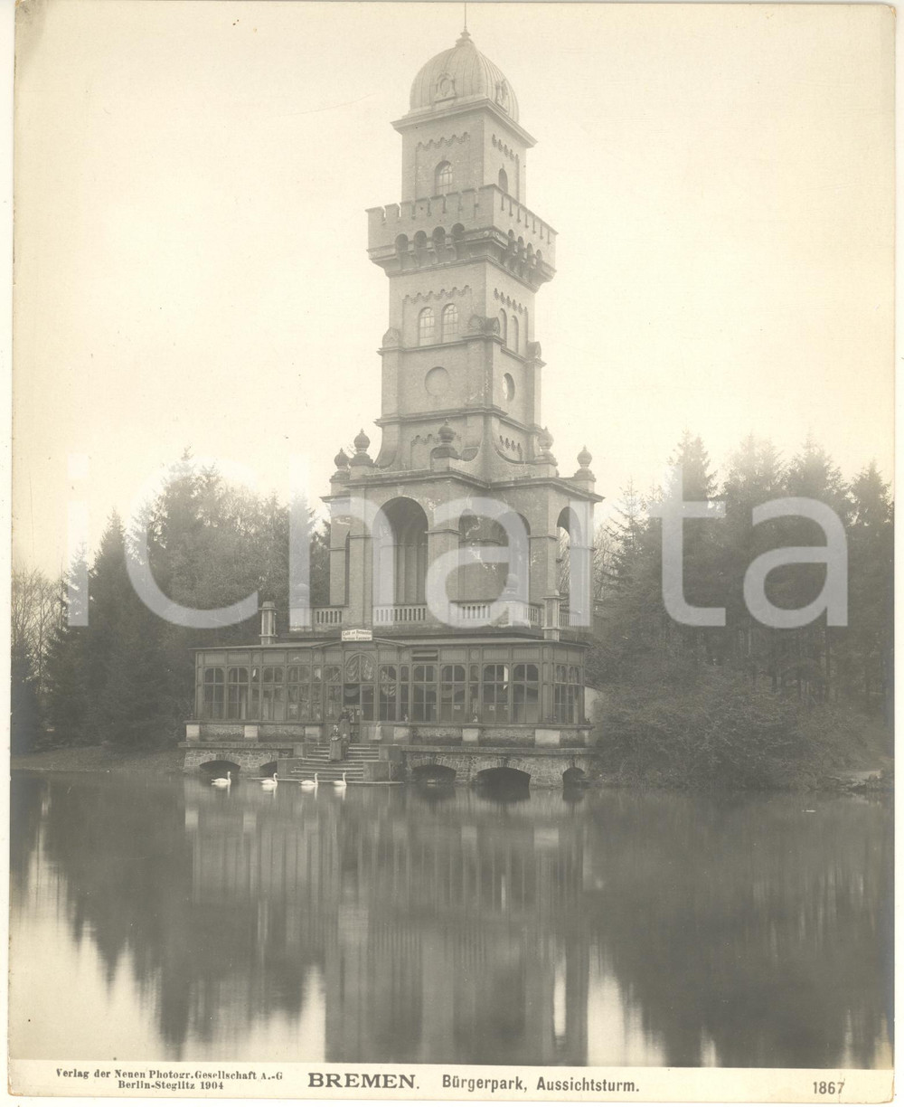 Fotografia d epoca originale 1904 BREMEN GERMANY Bürgerpark, Aussichtsturm Fotografia n. 1867 3 1