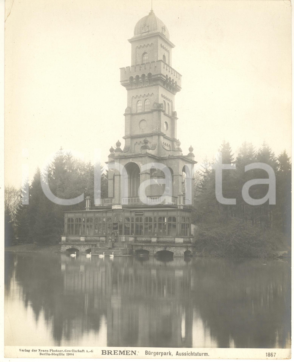 Fotografia d epoca originale 1904 BREMEN GERMANY Bürgerpark, Aussichtsturm Fotografia n. 1867 4 1