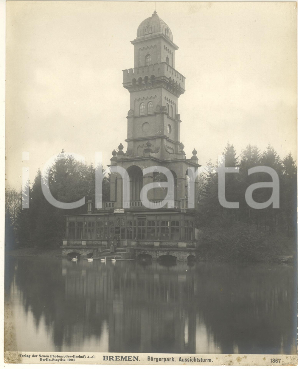 Fotografia d epoca originale 1904 BREMEN GERMANY Bürgerpark, Aussichtsturm Fotografia n. 1867 6 1