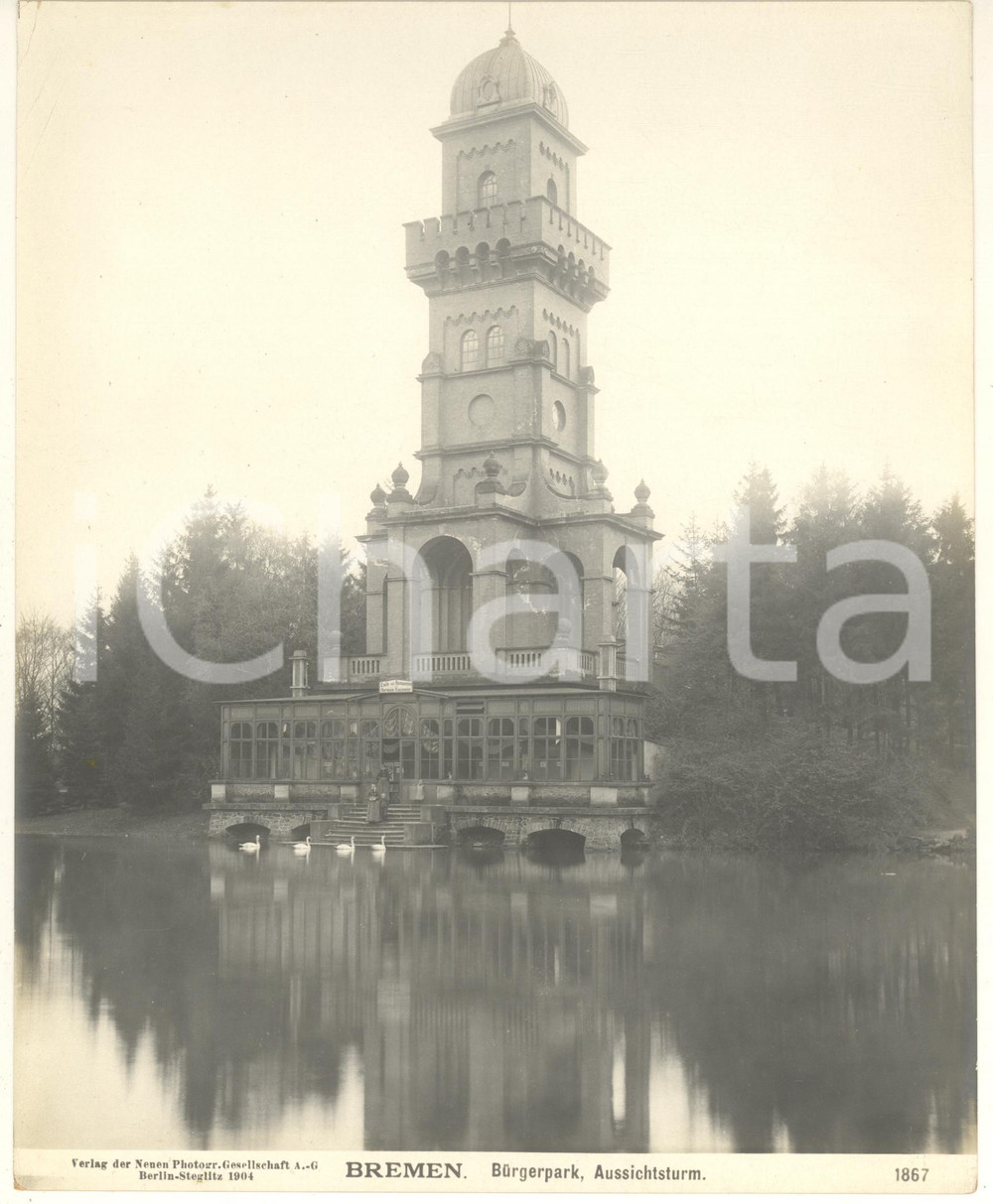 Fotografia d epoca originale 1904 BREMEN GERMANY Bürgerpark, Aussichtsturm Fotografia n. 1867 7 1