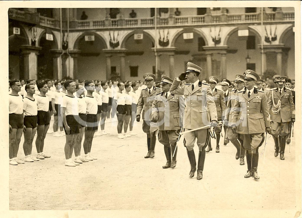 Fotografia d'epoca originale 1939 TORINO UMBERTO II ispeziona Accademia Artiglieria - Foto 1