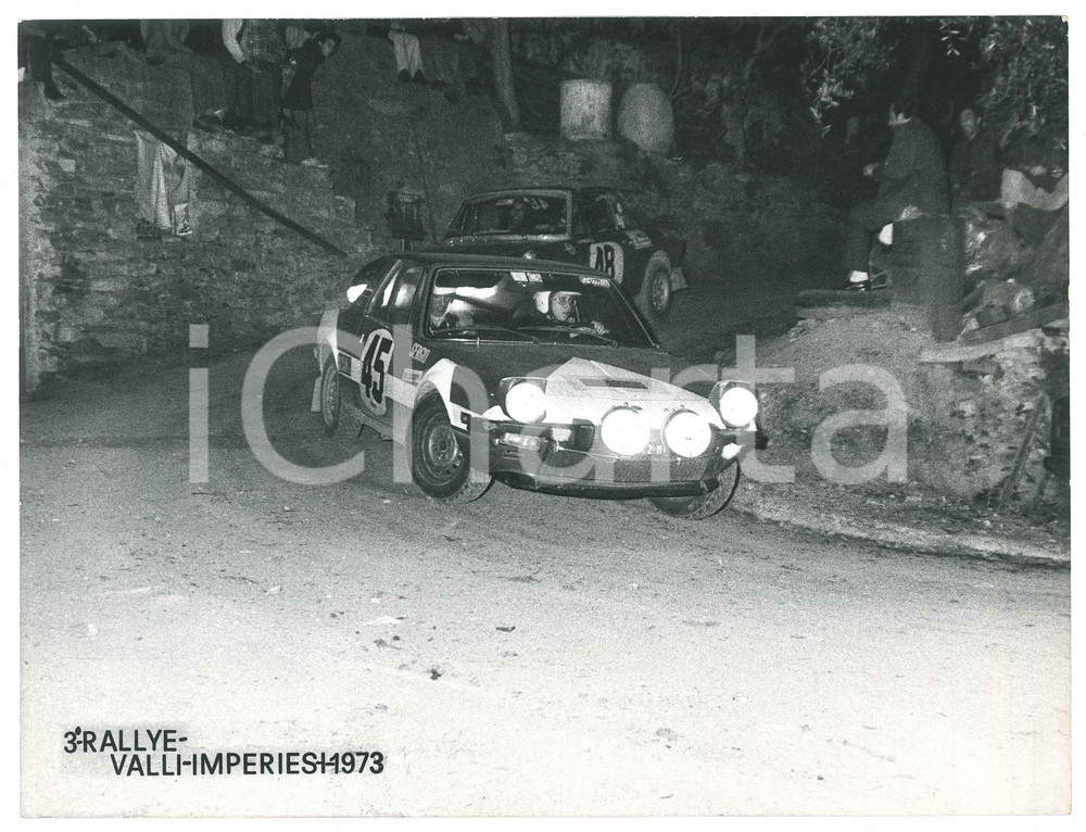 Fotografia d epoca originale 1973 RALLY VALLI IMPERIESI Fiat X1/9 n. 45 Simonetta e Del Mazza Foto 24x18 3 1