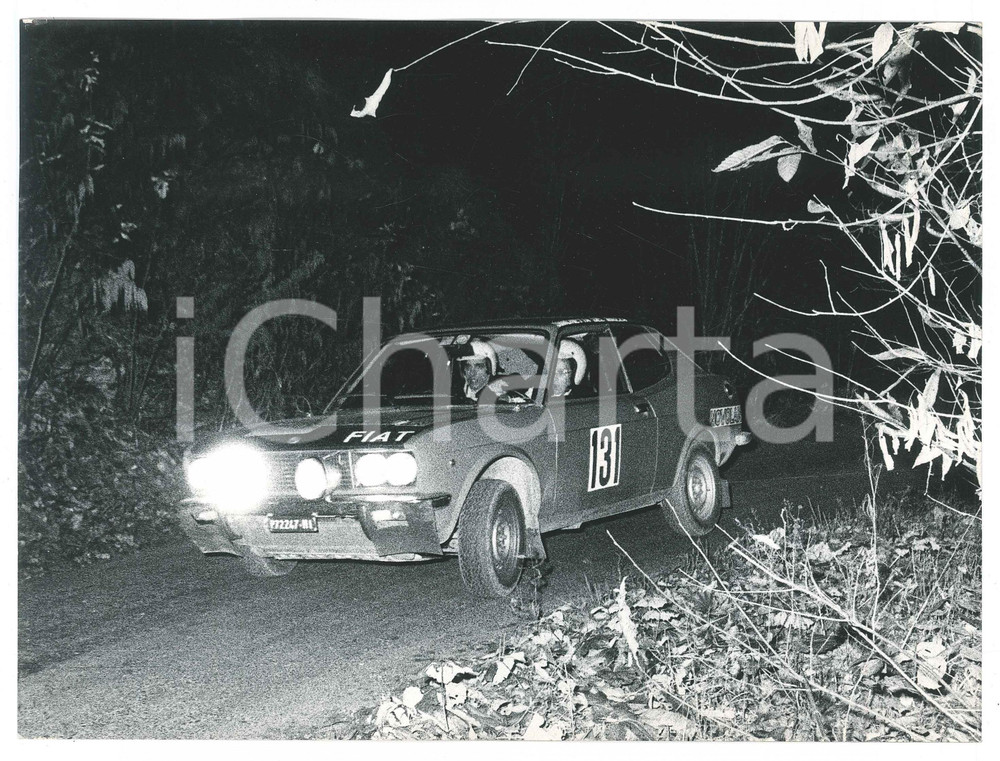 Fotografia d epoca originale 1972 RALLY 333 MINUTI Fiat 128 Coupé Simonetta DEL MAZZA Sergio CARDARELLI 2 1
