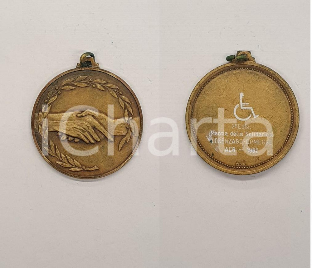 1982 LORENZAGO  DOMEGGE Marcia della solidarietà 2 Edizione  Medaglia 4x4 1