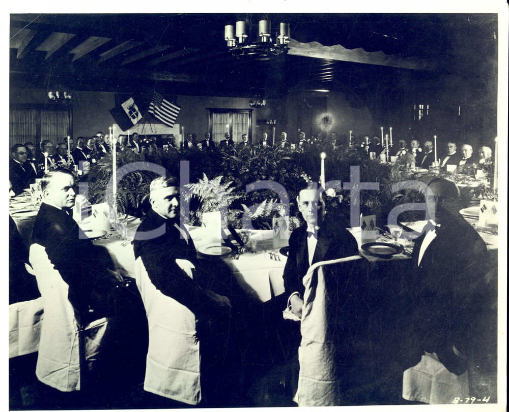 Fotografia d epoca originale 1940 ca MILANO ? Cena di gala italoamericana Fotografia RARA 25x20 cm 1