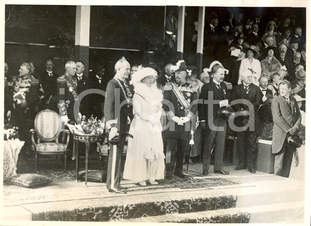 Fotografia d epoca originale 1938 OLANDA Guglielmina ed Enrico dei PAESI BASSI  Festa 40 anni di regno 1