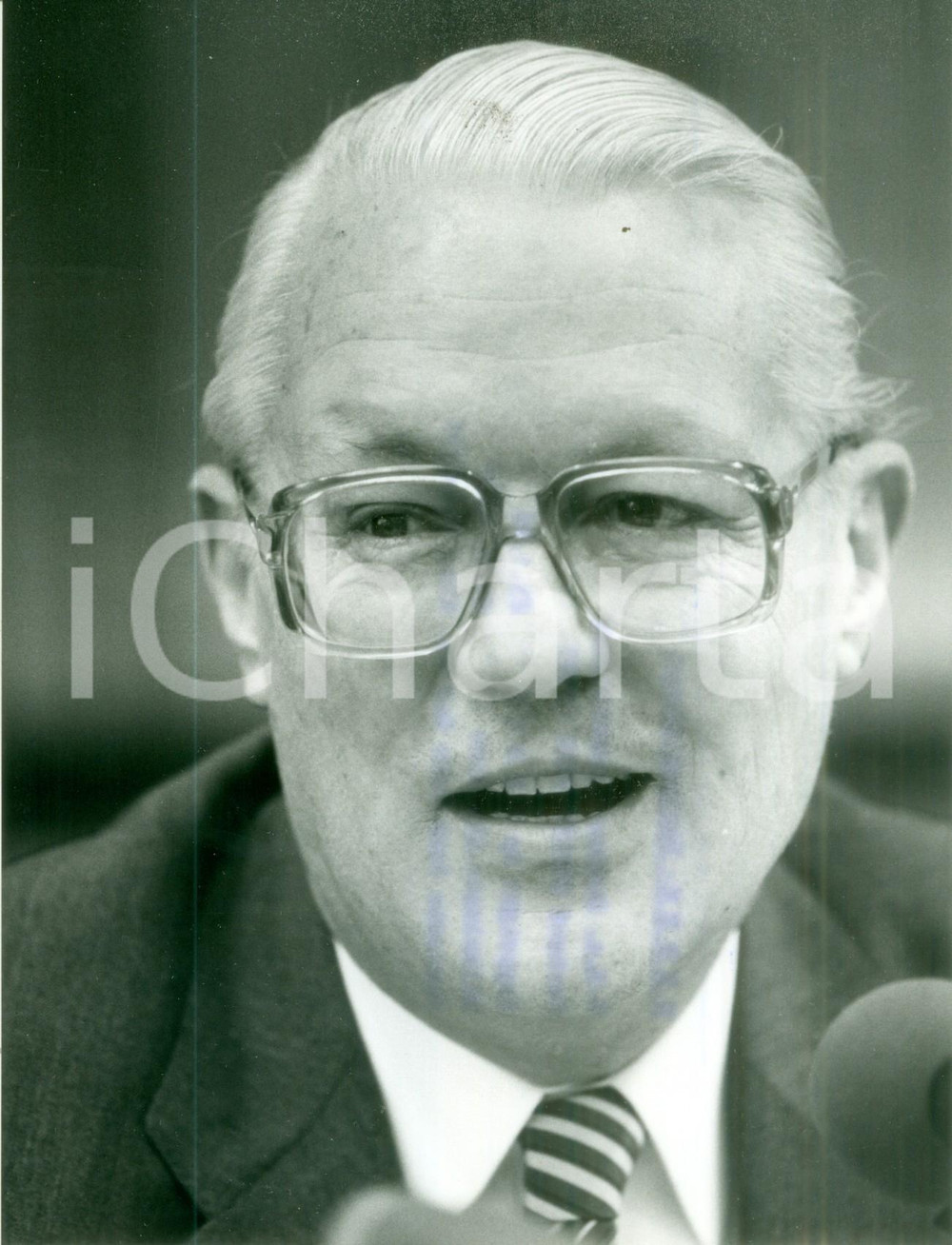 Fotografia d epoca originale 1986 BONN Ritratto di Gerhard STOLTENBERG Ministro Finanze Fotografia 3 1