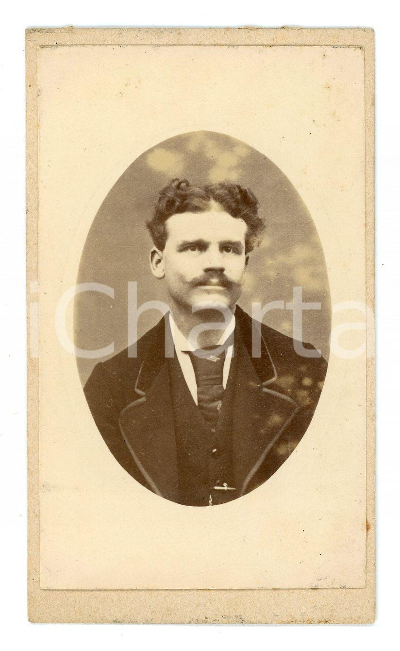 Fotografia d epoca originale 1900 ca GENOVA Ritratto di Giuseppe MARONE Foto CAJANI  CDV  6x10 cm 1