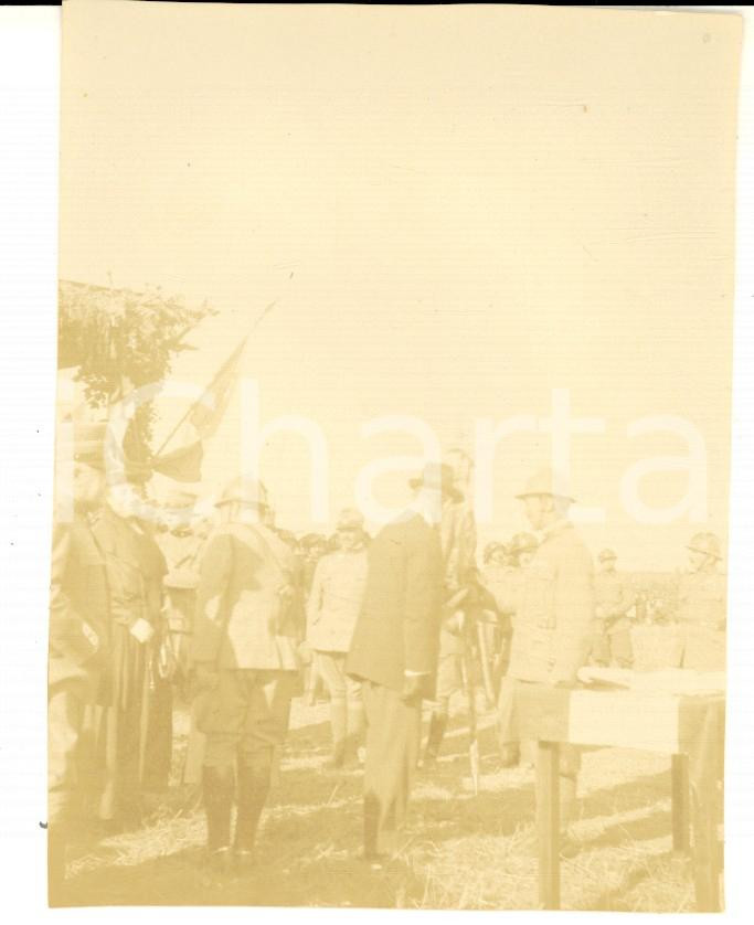 Fotografia d epoca originale 1918 WW1 BUSSOLENGO Guglielmo PECORI GIRALDI a cerimonia BERSAGLIERI Foto 8x10 1