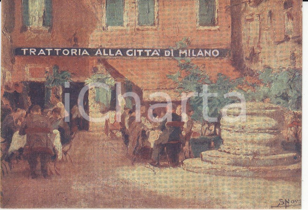 Cartolina originale da collezione 1935 ca VENEZIA SAN MARCO Trattoria alla città di MILANO Cartolina ILLUSTRATA 1 1